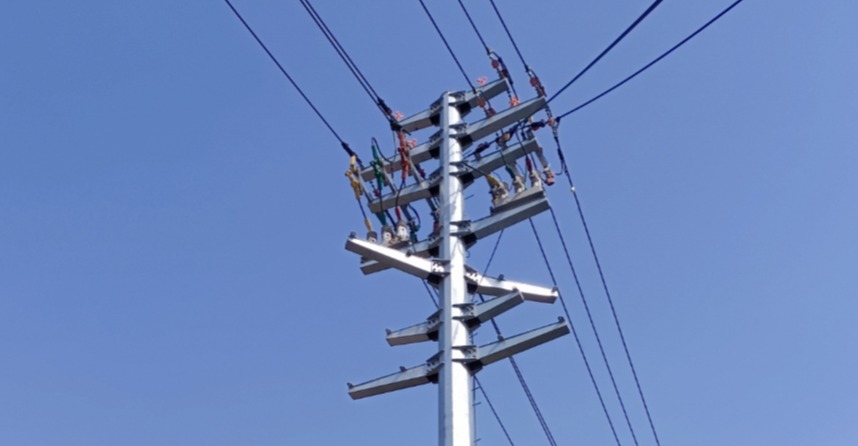 Site application of pole mounted circuit breaker with sensoring in Shandong Province (Dual lines)